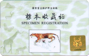 華南虎收藏證正面